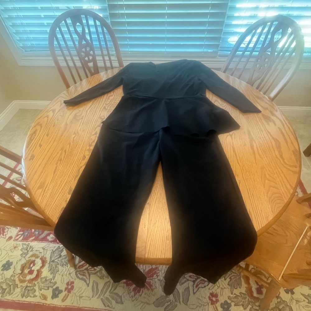 Chiara Boni La Petite Robe Kerolyn Black Flare Leg Jumpsuit Size 10-12 *Msrmnts - Picture 11 of 13
